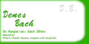 denes bach business card