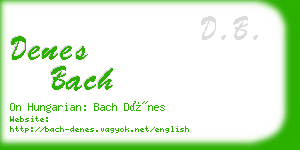 denes bach business card